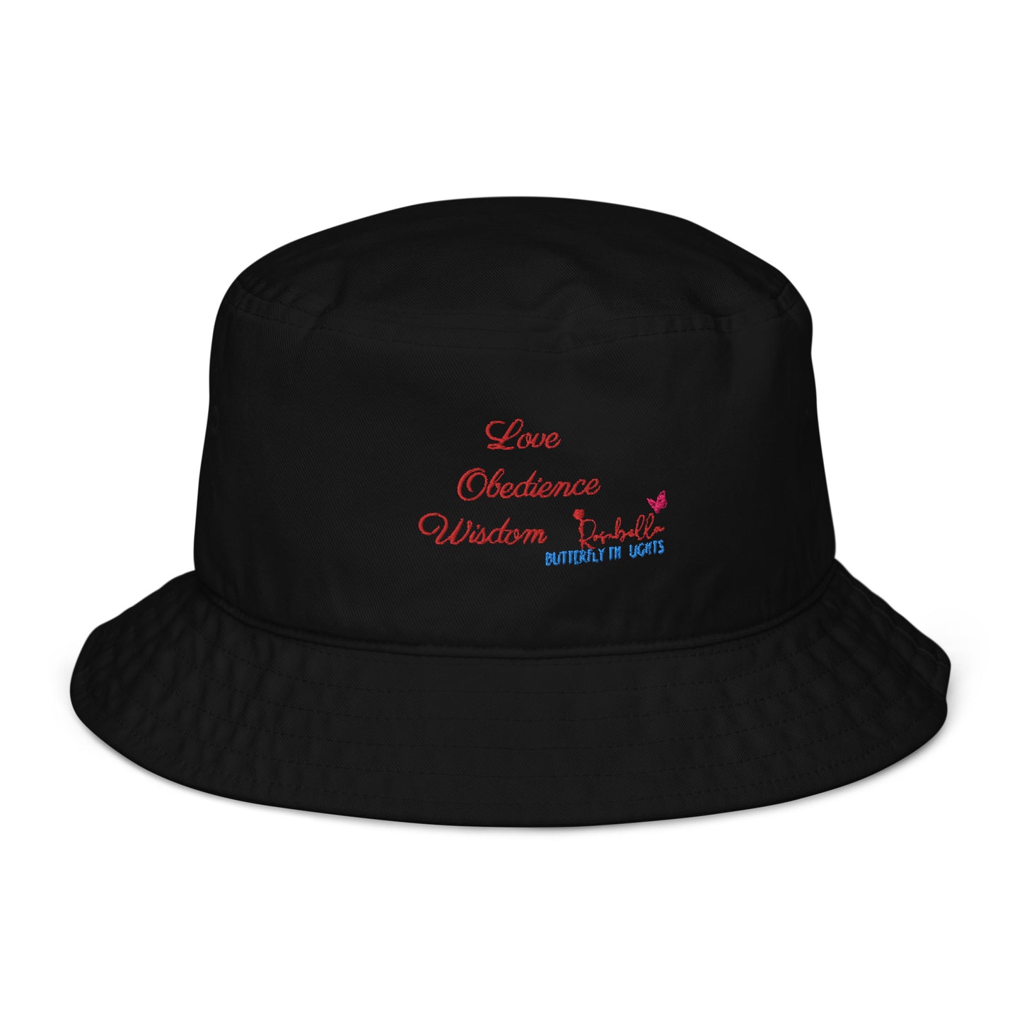 L.O.W Red Rosabella Butterfly Thoughts Organic bucket hat